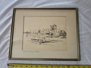 Vintage Ebbing Tide On Cape Cod Bay Artist Print Framed Harvey Dodd - Bild 1 von 7