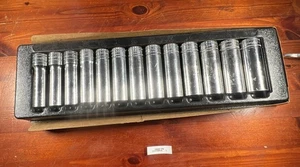 Snap-On 1/2" Dr 6-Pt Metric Flank Drive Deep Socket Set 12-24mm 13 Pc 313TSMYA - Picture 1 of 8