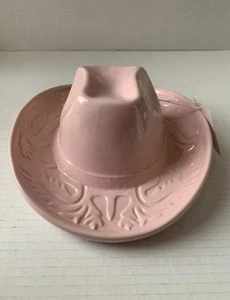 Sombrero de Vaquera Occidental de Cerámica de 8" Florero Colgante Jardinera Decoración Rosa NUEVO - Imagen 1 de 6