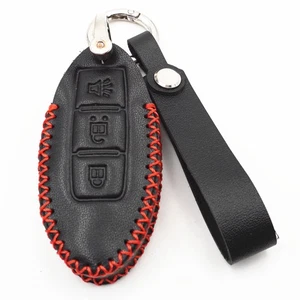 3 Buttons Black Leather for Nissan Versa Rouge Murano Maxima Smart Key Fob Cover - Picture 1 of 4