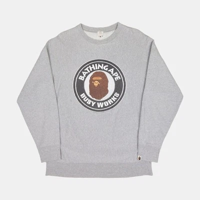 A Bathing Ape Busy Works Jumper / Size M / Mens / Grey / Cotton - Image 1 of 4