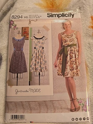  Simplicity Pattern 8294 Sz 6-14 misses dress & sash Uncut - Image 1 of 2