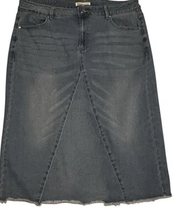 Indigo Thread Company Jean Skirt Size 18 W Blue Denim Long A-line Casual - Picture 1 of 5