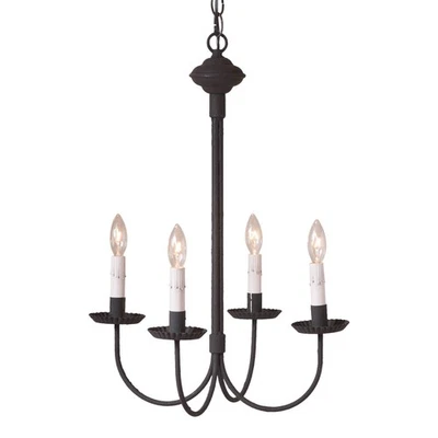 Irvin's Country Tinware 4-Arm Grandview Chandelier with Gray Sleeves - Image 1 of 3