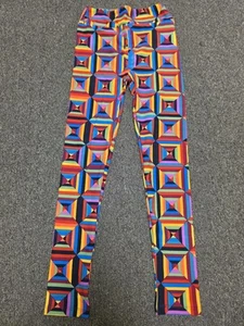 Lularoe L/XL Leggings kids- Geometric- Multi colored triangles and squares - Picture 1 of 3