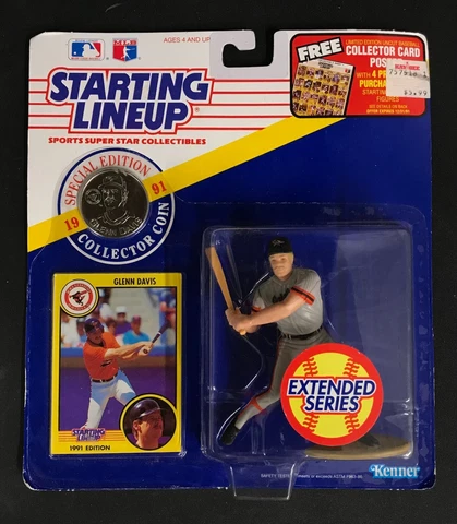Starting Lineup Glenn Davis with 1991 Special Edition Collector Coin Cover