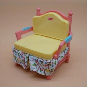 Fisher Price Loving Family Dollhouse Yellow & Pink Living Room Chair Skirt - Picture 1 of 6