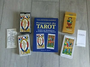 ☆ LOT EXCEPTIONNEL ☆ Ancien Tarot De Marseille 1981 + Oswald Wirth 1976 +livre - Picture 1 of 12