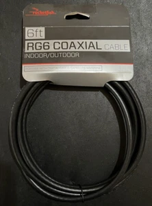 Rocketfish - 6' RG6 Coaxial Cable - A/V Digital Satellite Antenna - Black - Picture 1 of 1