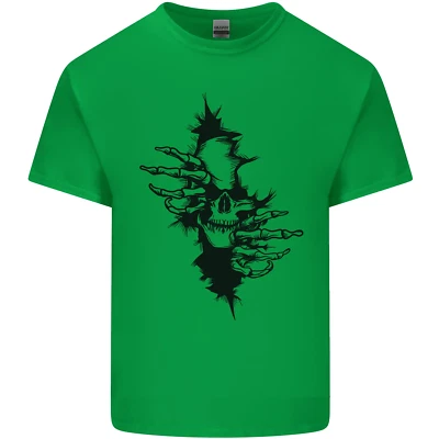 Camiseta a Skull From a Ripped Gótica Gótica Motociclista Niños Niños Niñas Foto 1 de 4