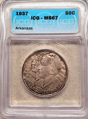 1937 MS-67 Arkansas Centennial Classic Commemorative Half Silver Uncirculated - Image 1 of 2