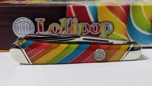 CANDY STRIPE R.R TRAPPER HUNTING POCKET KNIFE W/ DISPLAY CASE !!! - Picture 1 of 7