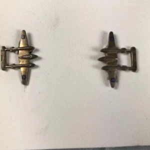 1940's STERLING P38 AIRPLANE EARRINGS (SCREW BACK) - WW2 - Picture 1 of 5