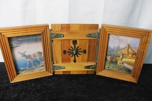 Farmhouse tri-fold clock and pictures from the 70's - Picture 1 of 9