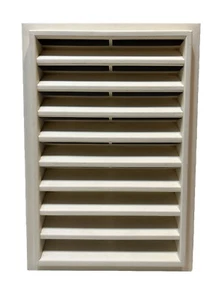 Classic Cream 12”x18” Gable Louver Vent Square Weather Filter 1” J-Block Vinyl - Picture 1 of 6