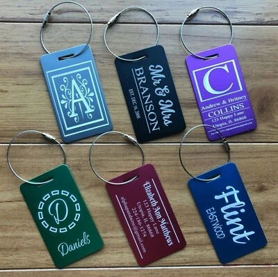 Personalized Luggage Tags Customized Engraved Travel Accessories Sports Bags IDs - Image 1 of 4