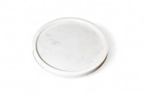 Bandeja redonda de mármol natural de lujo para baño, cocina para servir, mesa de comedor - Imagen 1 de 4