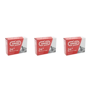 3x AirPro Bicycle Inner Tube w/ Schrader Valve Accessory Parts 24x2.1-2.4'' BLK - Picture 1 of 2