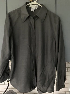 Рубашка на пуговицах Saks Fifth Avenue The Works размер 14 женская L сделана в Греции! - Изображение 1 из 4