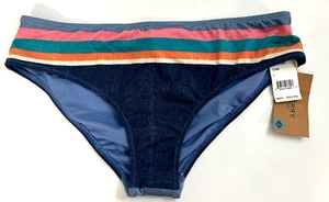 Sperry Womens Blue Shipmate Surf Hipster Stripes Bikini Bottom Swimwear Size L - Picture 1 of 8