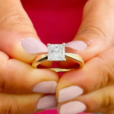 IGI CERTIFIED 14K YELLOW GOLD PRINCESS DIAMOND ENGAGEMENT RING SOLITAIRE 1.20CT - Image 1 of 4