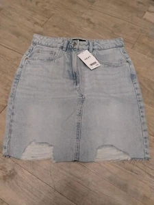 NEXT Ladies Light Blue Denim Distressed Mini Skirt Size 8 Tall BNWT ❤️ - Picture 1 of 6