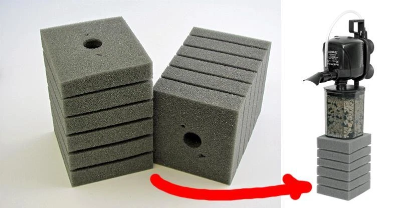Aquael Filter Foam 2ea Fits AF1100 Internal Filter and other similar filters