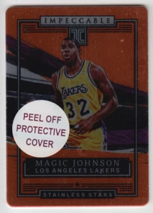 2021-22 Panini Impeccable Lakers Magic Johnson #15 Orange Stainless Stars 02/30 - Picture 1 of 2