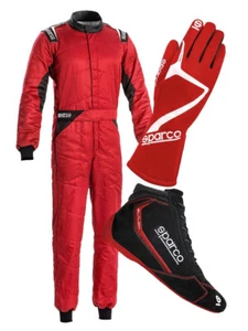 SPARCO Sprint SET Suit Shoes Gloves Pack Rally Racing FIA Red XS-XXL - Picture 1 of 1