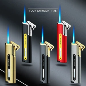 Inflatable Lighter Windproof Blue Flame Butane Gas Lighter Slim Portable Lighter - Picture 1 of 16