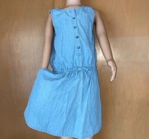 UNIQLO Girls Drop Waist Dress Rustic Farm Core Sz 7-8. Jumper Or Dress #p269 - Picture 1 of 6