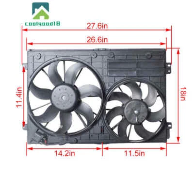 Ventilador de refrigeración del radiador 2005 2006-2015 para Volkswagen Jetta 1.4 1.8 1.9 2.0 2.5L EE. UU. Foto 1 de 4