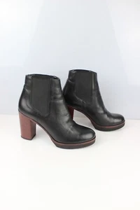 Bottines plateau tout cuir noir et bordeaux Minelli T 40 - Imagen 1 de 13