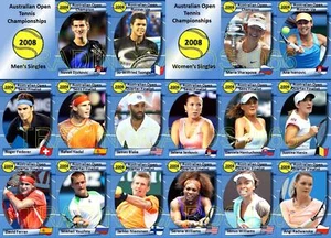 Australian Open 2008 Tennis Trading Cards Djokovic Tsonga Sharapova Ivanovic - Picture 1 of 1