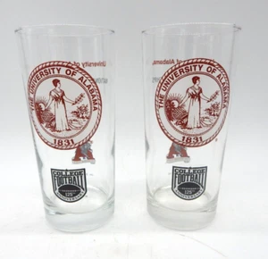 Set of 2 Vintage Alabama Crimson Tide 125th Anniversary Highball Glasses - Picture 1 of 12