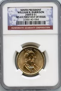 2009 D William H. Harrison Presidential Dollar NGC MS65 First Day of Issue - Picture 1 of 1