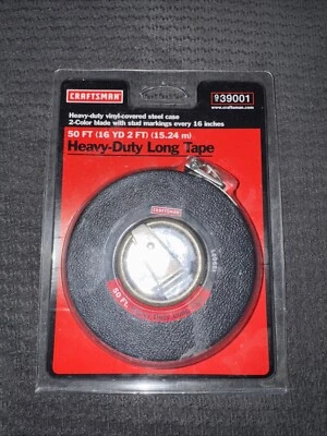 RARE SEARS CRAFTSMAN USA NOS  39001 Vintage 50' FOOT Tape Measure HEAVY DUTY - Image 1 of 4
