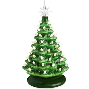 15In Ceramic Christmas Tree, Pre-Lit Hand-Painted Holiday Decor W/ 64 Lights - Picture 1 of 12