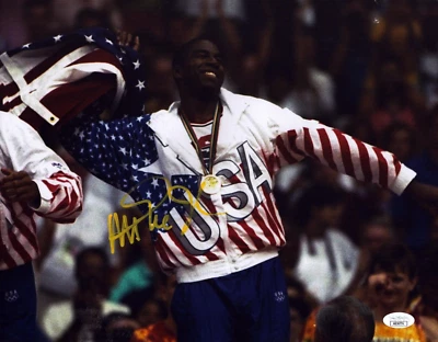 MAGIC JOHNSON Authentic Hand-Signed 11x14 "Dream Team" Photo (JSA COA) - Image 1 of 2