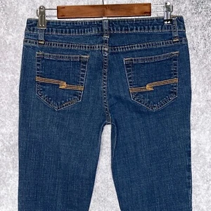 Arizona Jeans womens flared embroidered denim juniors size 7 Long stretch - Picture 1 of 6