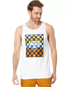Vans Men's Cotton Print Box Tank White/Mountain View/Gold Fusion Medium - Picture 1 of 4