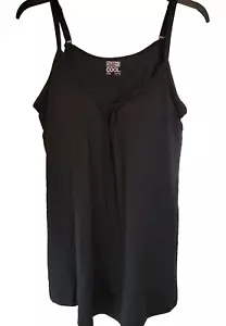 32 Degrees Womens XL Relaxed Fit Cool Flowy Built-in Bra Cami Black Yoga Stretch - Picture 1 of 17