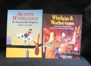 ACTION WHIRLIGIGS & WHIRLIGIGS & WEATHERVAVES ~2 BOOK LOT - Imagen 1 de 2