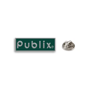 Publix Supermarket PUBLIX LOGOTYPE GREEN NICKEL PLATED Advertising Lapel Pin NEW - Picture 1 of 1