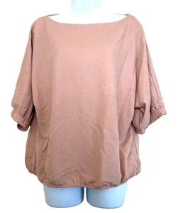 Alfani Top Dolman 3/4 Puff Ärmel strukturiert hell Pfirsichbluse Gr. XL voll gefüttert - Bild 1 von 10