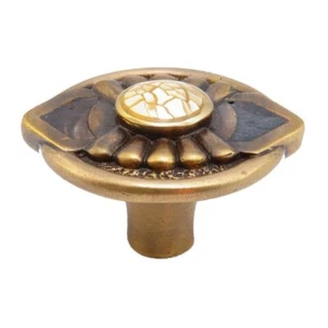 Schaub & Company 958K-AB Antique Brass Mother of Pearl Cabinet Knob - Picture 1 of 1