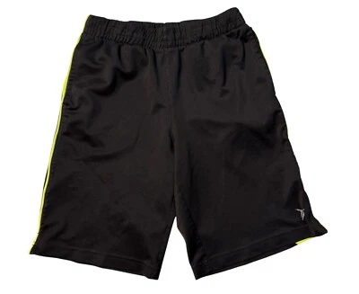 Pantalones cortos deportivos medianos (8-10) negros con rayas amarillas para niños Foto 1 de 4