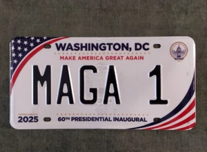 2025 Washington DC 60th PRESIDENTIAL Inaugural License Plate # MAGA 1 Trump DON - Picture 1 of 1