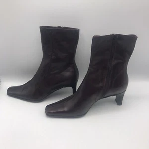 Sesto Meucci Women Dark Tan Italian Ankle Boots US Size 8/S NEW - Picture 1 of 11