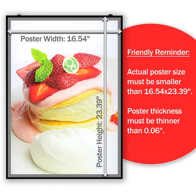 A1/A2/A3/A4 LED Light Menu Sign Board Restaurant Supermarket Movie Poster Frame - Image 1 of 4